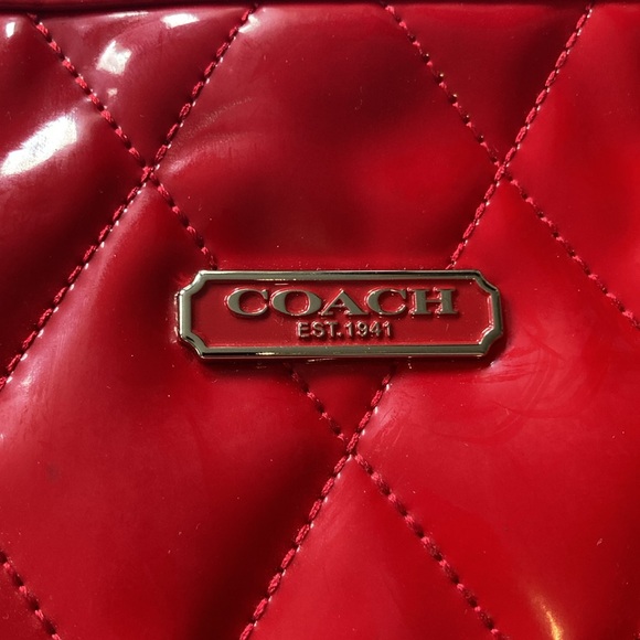 Coach Red Patent Leather Shoulder Bag - Picture 2 of 6